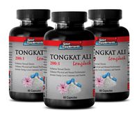 Sex and Well Being - TONGKAT ALI Root Extract 400 Mg 200 : 1 - Longjack Root - 3 Bottles 180 Capsules