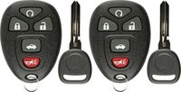 KeylessOption Keyless Entry Remote Control Car Key Fob Replacement for 15912860 with Key (Pack of 2)