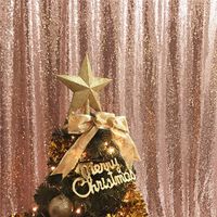 TRLYC 3Ft7Ft Rose Gold Sequin Photography Backdrop For Wedding/Party