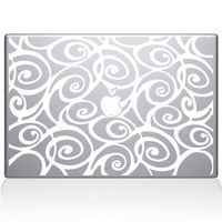 The Decal Guru Curly Tangle Swirl Pattern Decal Vinyl Sticker, 13" MacBook Pro (2015 & Older Models), White (2325-MAC-13P-W)