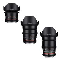 Rokinon CINE DS Wide Angle Cine Lens Bundle - 35mm + 24mm + 14mm for Nikon