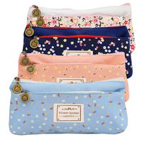 Elisel 4 Pack Canvas Pen Case Pencil Bag, Storage Pens Pouch Bag for Student Office College Middle School High School