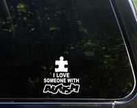 Diamond Graphics I Love Someone with Autism (4" x 4") Die Cut Decal for Windows, Cars, Laptops, Etc.