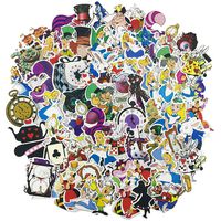 Alice in Wonderland Water Bottle Stickers, Cute Cartoon Girl Teen Kids Laptop Travel Case Computer Wall Skateboard Motorcycle Phone Bicycle Luggage Guitar Bike Stickers Decal