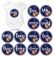Gift Set of 12 Round Keepsake Photography Monthly Baby Stickers with Dallas Texas Cowboys Football MOSB8022