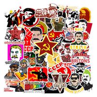 50Pcs Russia CCCP Stalin Marx Socialism Waterproof Stickers for Water Bottle Laptop Car Motorcycle Bicycle Bike Skateboard Luggage Baggage Box Guitar