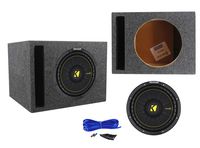 Kicker 44CWCD104 CompC 10" Sub 500W DVC Car Subwoofer+Vented Sub Enclosure Box