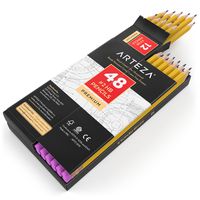 ARTEZA #2 HB Wood Cased Graphite Pencils, Pack of 48, Bulk, Pre-Sharpened with Latex Free Erasers, Bulk pack, Smooth write for Exams, School, Office, Drawing and Sketching