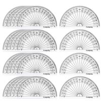 Coopay 24 Pack Plastic Protractors Clear Protractor Student Math Protractor Set 180 Degrees for Angle Measurement, 4 Inches