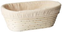 (10 x 6 x 3.5 inch) Oval Bread Banneton Proofing Basket & Liner SUGUS HOUSE Brotform Dough Rising Rattan Handmade rattan bowl - Perfect For Artisan
