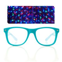 Light Blue Starburst Diffraction Glasses - for Raves, Festivals and More