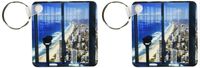 3dRose Australia, Queensland, Gold Coast, City skyline-AU02 DWA5725 - David Wall - Key Chains, 2.25 x 4.5 inches, set of 2 (kc_71137_1)