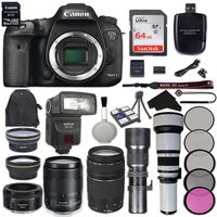 Canon EOS 7D Mark II Digital SLR Camera Bundle with EF-S 18-135mm f/3.5-5.6 is USM Lens + Canon EF 75-300mm f/4-5.6 III Lens + Canon EF 50mm f/1.8 STM Lens + Accessory Kit (22 Items)