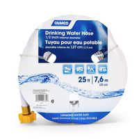 Camco 25ft TastePURE Drinking Water Hose- Lead and BPA Free, Reinforced for Maximum Kink Resistance 1/2" Inner Diameter  (22735)