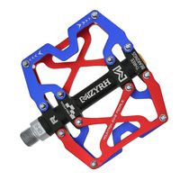 MZYRH Mountain Bike Pedals, Ultra Strong Colorful CNC Machined 9/16" Cycling Sealed 3 Bearing Pedals(Blue Red 3 Bearings)