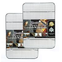 Stainless Steel Cooling, Baking & Roasting Small Wire Racks fit Quarter Sheet Size Pans, Oven Safe, Heat Resistant, Dishwasher Safe, Rust Proof, Commercial Quality (8.5" x 12" - SET OF 2)