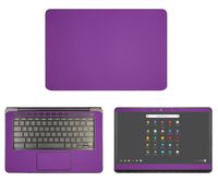 decalrus - Protective Decal for HP ChromeBook 14-CA061DX (14" Screen) Laptop Purple Carbon Fiber Skin case Cover wrap CFhpChrmbk14_CA061dxPurple