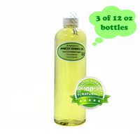 36 Oz Apricot Kernel Oil Organic Pure Cold Pressed Carrier (3 of 12 Oz bottles)