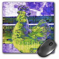 3dRose LLC 8 x 8 x 0.25 Inches Lime Rooster Mouse Pad (mp_6410_1)