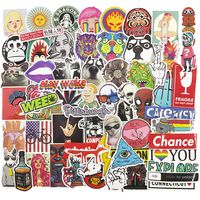 Cool Laptop Stickers for Teen&Kids 60pcs Pack Vinyl Skateboard Water Bottle Computer Travel Case Guitar Snowboard Luggage Car Bike Phone Graffiti Decal