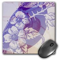 3dRose LLC 8 x 8 x 0.25 Purple Floral Botanical Art Mouse Pad (mp_79298_1)