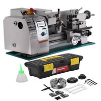 Mophorn Metal Lathe 8x16 Inch Precision Mini Metal Lathe 2500 RPM 750W Variable Speed Mini Lathe Bench Top with Digital Control System (8x16inch+Brush Motor)