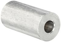 Round Spacer, Aluminum, Plain Finish, 1/4" Screw Size, 5/8" OD, 0.252" ID, 1" Length, Made in US (Pack of 5)