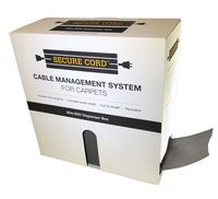 Secure Cord Cable Management System for Carpeted Surfaces, Removable and Reusable (82 feet, Gray)