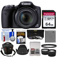 Canon PowerShot SX530 HS Wi-Fi Digital Camera with 64GB Card + Case + Battery + 3 Filters + Tele/Wide Lens Kit