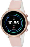 Fossil Women's Gen 4 Sport Heart Rate Metal and Silicone Touchscreen Smartwatch, Color:Blush Pink (FTW6022)