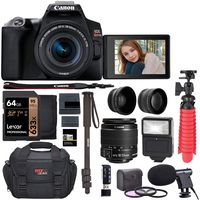Canon EOS Rebel SL3 DSLR with Lexar 64GB, Microphone, Camera Bag, Flash and More