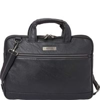 Kenneth Cole Reaction ProTec Faux Pebbled Leather Slim 16" Laptop Business Briefcase / Tablet Bag, Black