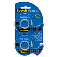 Scotch Wall-Safe Tape, Repositionable, Invisible, Engineered for Displaying, 3/4 x 600 Inches, 2 Dispensered Rolls (183-DM2)