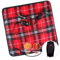 Zone Tech Car Mini Heated Travel Blanket Pad - Red Plaid Premium Quality 12V Comfortable Heating Car Mini Blanket Pad Perfect for Winter Travels