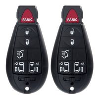 SCITOO Replacement fit for 2X Uncut 6 Buttons Keyless Entry Remote Car Key Fob 2008-2014 Chrysler Town Country/Dodge Grand Caravan M3N5WY783X IYZ-C01C