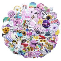 Cute Vsco Stickers for Water Bottles, 103 Pack Laptop Stickers Trendy Aesthetic Stickers for Guitar Computer Phone, Water Bottles Stickers for Teens Girls (Yellow and Pink 103)