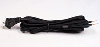 Creative Hobbies Black Rayon Cloth Covered Electric Lamp Cord with End Plug, Stripped Ends Ready for Wiring -8 Foot, SPT-2 UL Listed