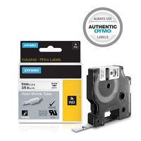 DYMO Industrial Heat-Shrink Labels | Authentic DYMO Labels, For Tubing or Cables, (3/8" Tube, Black on White)