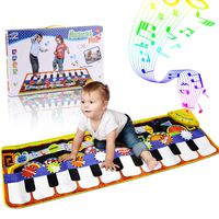 RenFox Kids Musical Mats, Music Piano Keyboard Dance Floor Mat Carpet Animal Blanket Touch Playmat Early Education Toys for Baby Girls Boys(43.3x14.2in)