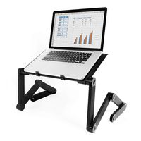FLEX DESK Adjustable Laptop Stand - Portable Lightweight Standing Laptop Table for Desk Bed Sofa - Ergonomic Lap Workstation - Keyboard Riser with Ventilation - Great for Ultrabook MacBook Notebook