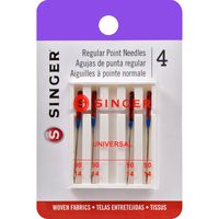 SINGER 4723 Universal Regular Point Sewing Machine Needles, Size 90/14, 4-Count