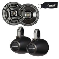 Polk Audio Marine Wake Tower Package with DB652 6.5" Coaxial Speakers and Wake Tower Black Enclosures
