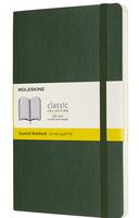 Moleskine Classic Notebook, Soft Cover, Large (5" x 8.25") Squared/Grid, Myrtle Green
