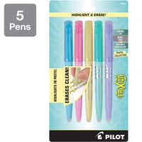 PILOT FriXion Light Pastel Collection Erasable Highlighters, Chisel Tip, Assorted Color Inks, 5-Pack (46543)