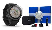 Garmin Fenix 6S Sapphire (Carbon Gray with Black Band) Beat Yesterday Gift Box Bundle | +HD Screen Protectors, PlayBetter Portable Charger, Adapters & Protective Case | Multisport Fitness Watch