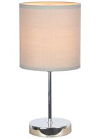 Simple Designs LT2007-GRY Chrome Mini Basic Table Lamp with Fabric Shade, 11.89 x 5.51 x 5.51, Gray