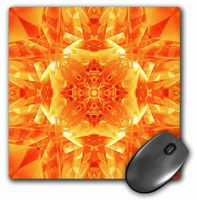 3dRose LLC 8 x 8 x 0.25 Inches Mouse Pad, Orange Kaleidoscope (mp_21924_1)
