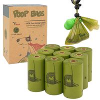 Vitervi Dog Poop Bags,Biodegradable Poop Bags for Dogs, Leak-Proof, Pet Waste Bags Refill Rolls (9 Rolls / 135 Count) with Dispenser and Leash Clip