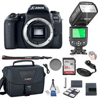 Canon EOS 77D Body Only + 32GB Memory + Camera Bag + TTL Speed Light + Value Kit