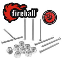 Fireball Dragon Stainless Steel Skateboard Hardware Set (Flat Phillips, 3.0")